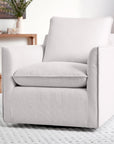 My Texas House Briar Swivel Accent Chair, Cream Linen