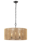 SAFAVIEH Rylumi 5-Light LED Natural Paper Pendant Light with Brown Shade