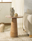 Valentia Tall Round Marble Accent Table