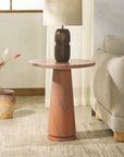 Valentia Tall Round Marble Accent Table