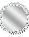 Silver Jeweled Round Wall Mirror for Wall Decor,24"