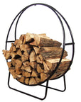 Sunnydaze Modern Tubular Steel Firewood Hoop Log Rack, Indoor Outdoor