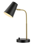 Arynn, 19 Inch, Black/Brass, Iron Table Lamp W/ Usb Port- TBL4457A-U