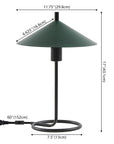 Khlo 17" Green/Black Metal Table Lamp