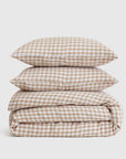 European Linen Gingham Duvet Cover Set