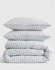 Classic Organic Percale Gingham Duvet Cover Set