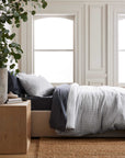 European Linen Gingham Duvet Cover Set
