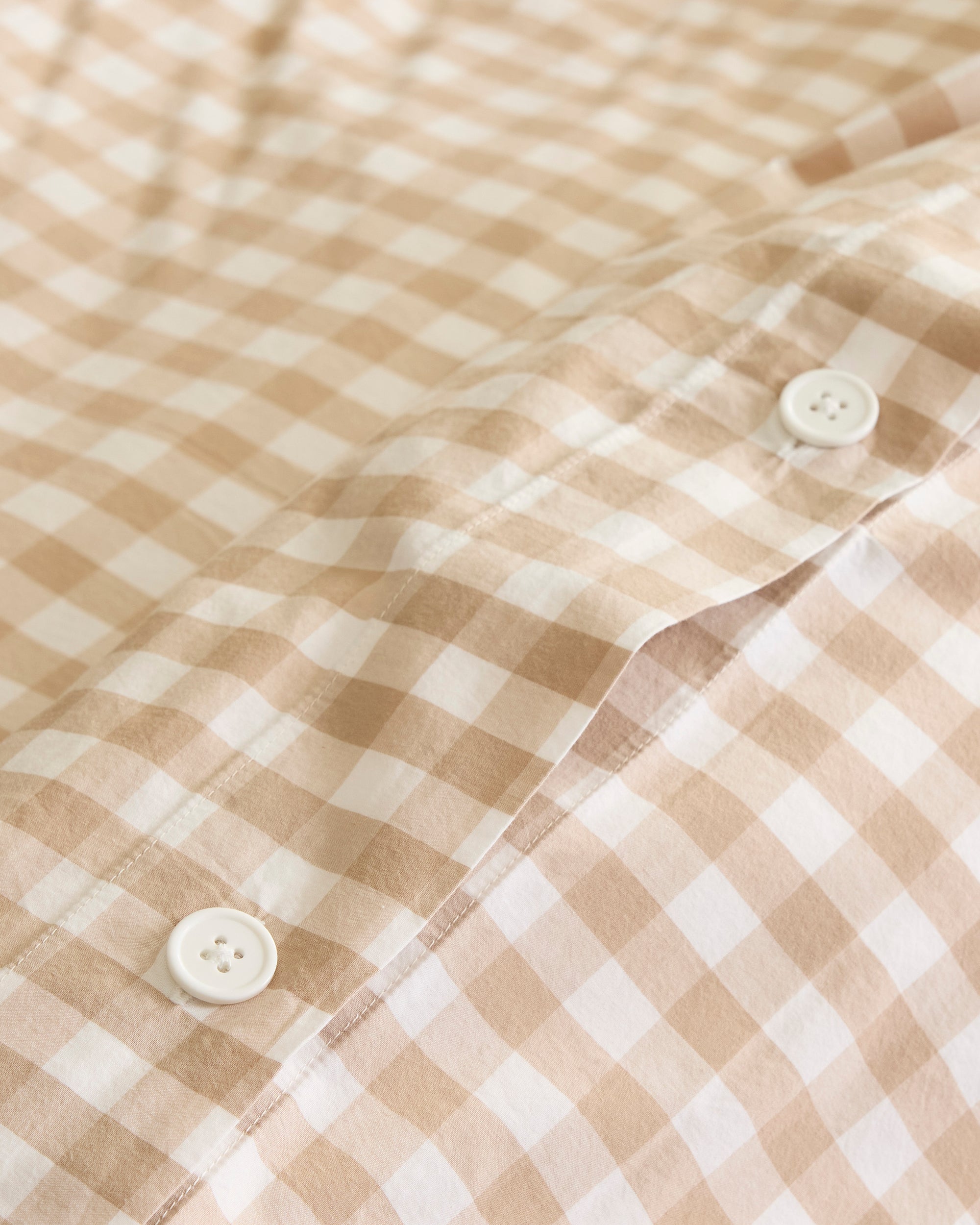 Classic Organic Percale Gingham Duvet Cover Set