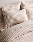 Classic Organic Percale Gingham Duvet Cover Set