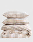 Classic Organic Percale Gingham Duvet Cover Set