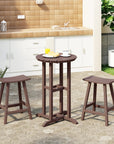 WestinTrends Outdoor Patio Counter Height Bar Stools Bistro Bar Table Set, Dark Brown