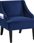 Yaheetech Modern Armchair, Mid-century Upholstered Velvet Accent Chair for Living Room, Blue