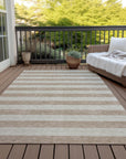 Addison Rugs Chantille Indoor/Outdoor Transitional Stripes Beige Washable Rectangle Rug, 10' x 14'