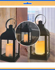 10" Candle Lantern Decorative LED Flickering- Mini Vintage Lanterns with Flameless Candle