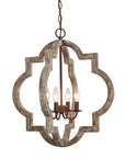4-Light Wooden Farmhouse Chandelier