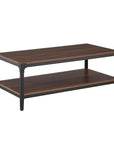 Woven Paths Wilson Angle Iron Rustic Coffee Table, Dark Walnut