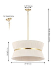 Abbington 4 - Light Dimmable Drum Chandelier - From Where -