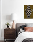 Abstract Checkered Vase Poster - From Where -