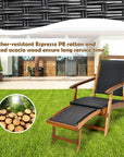 Acacia Folding Rattan Wicker Chair - From Where -
