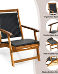 Acacia Folding Rattan Wicker Chair - From Where -