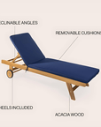 Acacia Wood Chaise Lounge Chair - From Where -