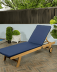 Acacia Wood Chaise Lounge Chair - From Where -