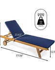 Acacia Wood Chaise Lounge Chair - From Where -