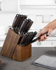 Acacia Wood Knife Block Without Knives - From Where -