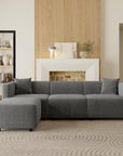 Acanva Grey Sectional Sofa Set - From Where -