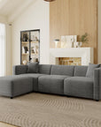 Acanva Grey Sectional Sofa Set - From Where -