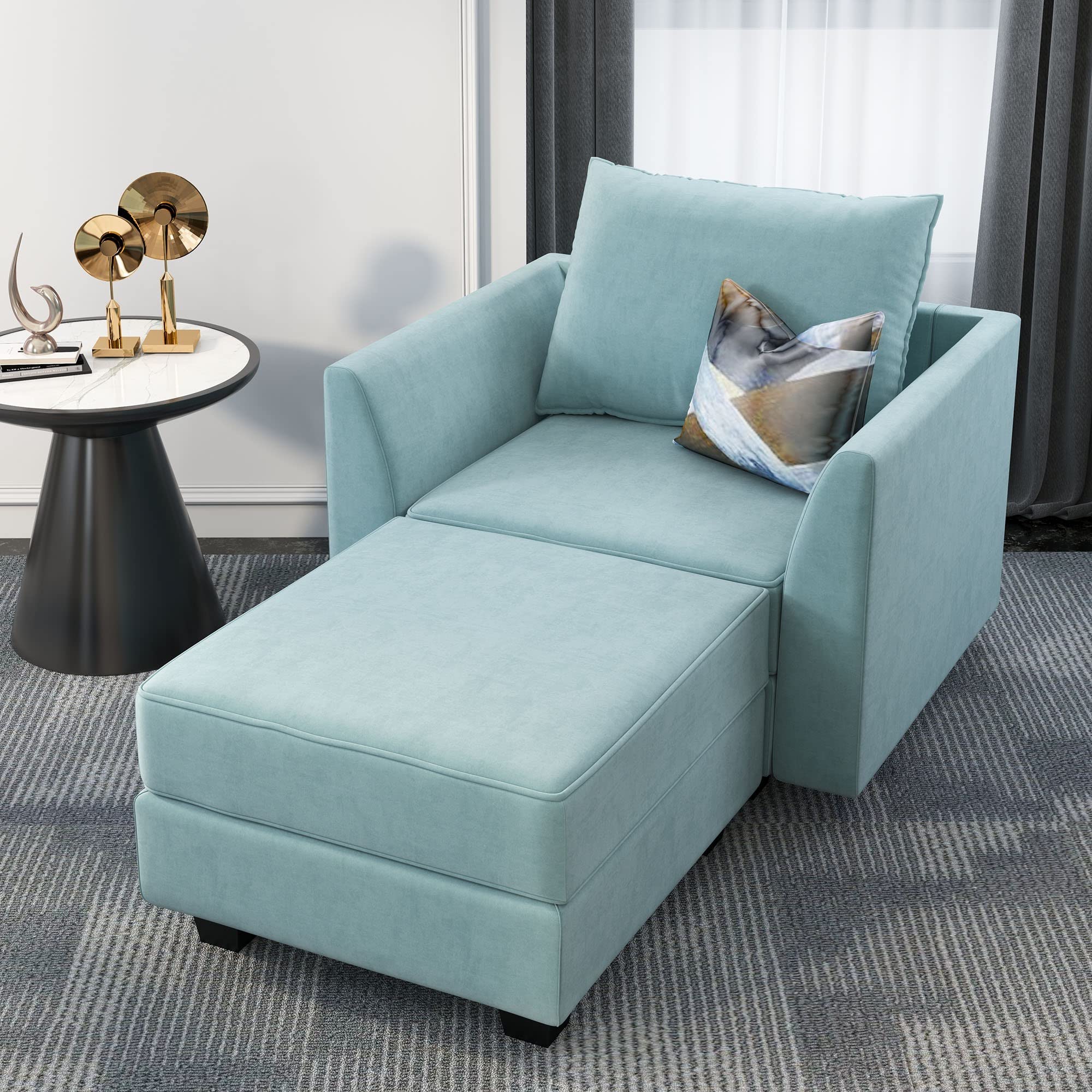 Accent Armchair with Ottoman - From Where -