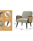 Accent Armchair with Wood Legs Set of 2 - From Where -