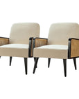 Accent Armchair with Wood Legs Set of 2 - From Where -