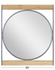 DecMode 30" x 34" Brown Wall Mirror with Wood Accents