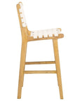 Adah Brown Wood Bar Stool - From Where -