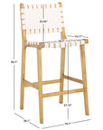 Adah Brown Wood Bar Stool - From Where -