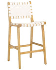 Adah Brown Wood Bar Stool - From Where -
