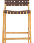 Adah Leather Counter Stool - From Where -
