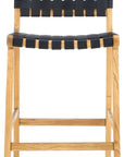 Adah Leather Counter Stool - From Where -