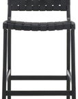 Adah Leather Counter Stool - From Where -