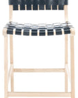 Adah Leather Counter Stool - From Where -