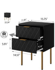 Aienvey Black Nightstand - From Where -