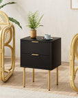 Aienvey Black Nightstand - From Where -