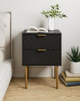 Aienvey Black Nightstand - From Where -