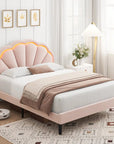 Aisaiah Velvet Upholstered Platform Bed - From Where -