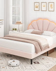 Aisaiah Velvet Upholstered Platform Bed - From Where -