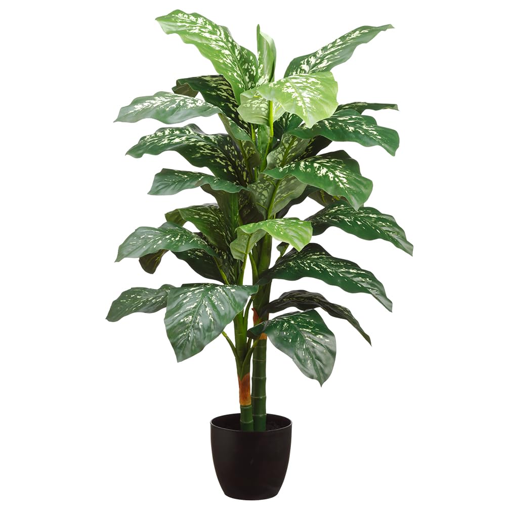 Potted Artificial Dieffenbachia Plant