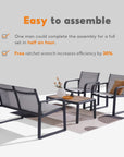 Aluminum 4 - Piece Conversation Set - From Where -