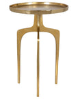Aluminum Round Gold Accent Table - From Where -