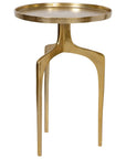 Aluminum Round Gold Accent Table - From Where -